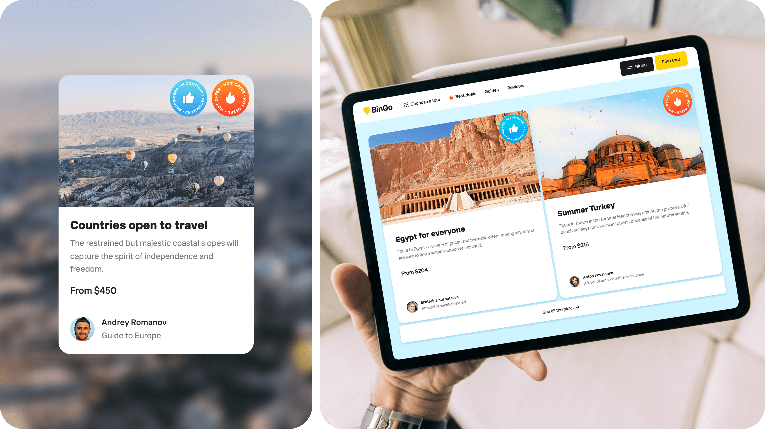 Discovery, UX/UI design for global travel service - goodface.works