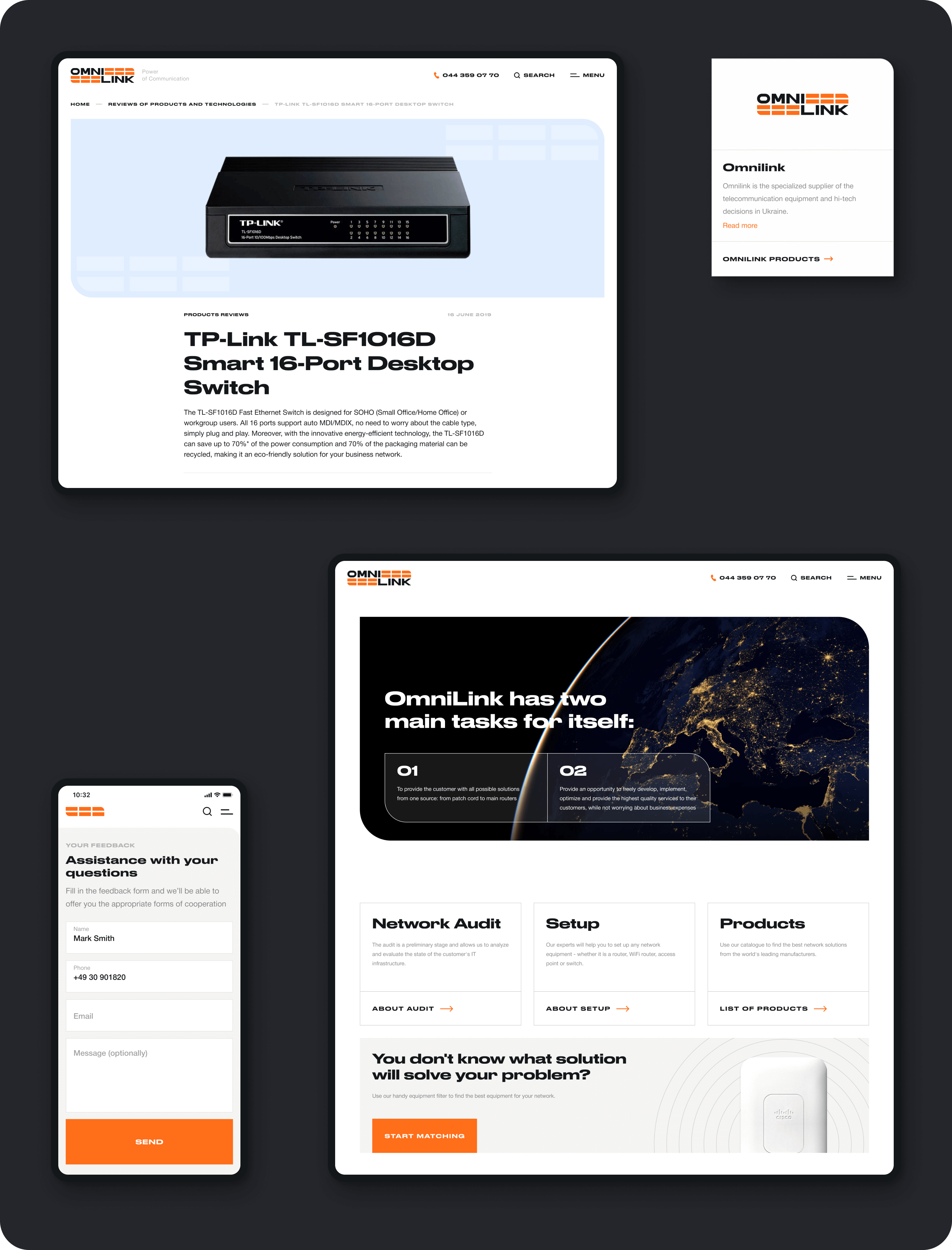 Website development, logo redesign and creation of an identity for a large telecom integrator - goodface.works