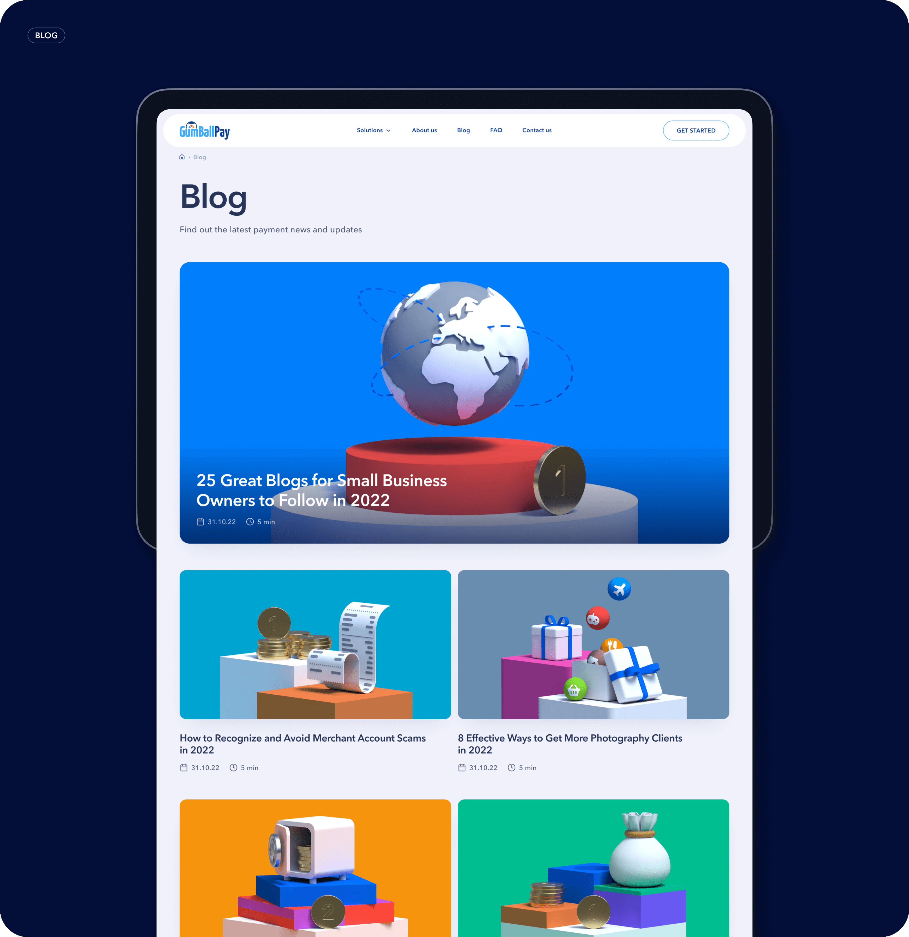 Gumballpay – redesign and development of corporate website for Fintech company - goodface.works
