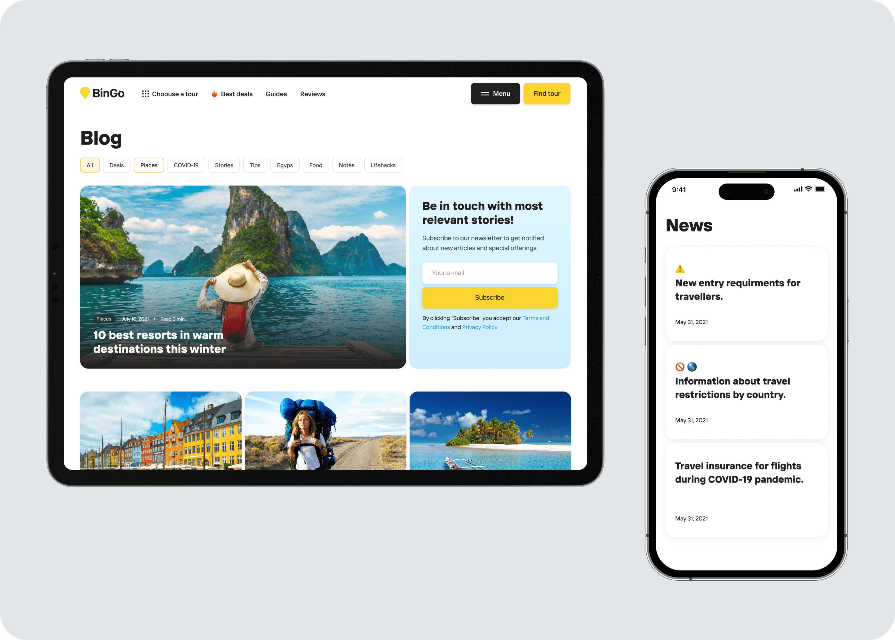 Discovery, UX/UI design for global travel service - goodface.works