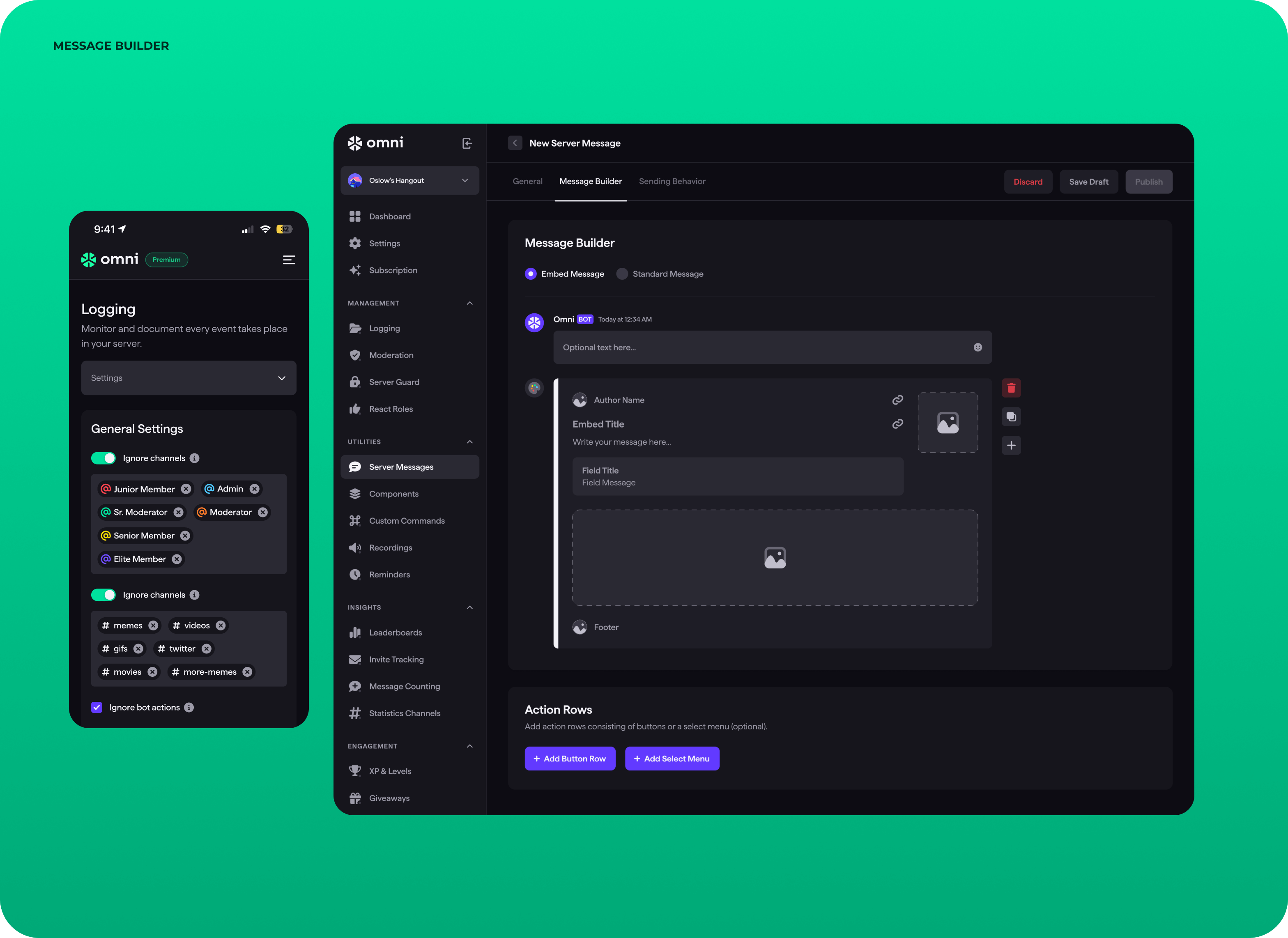 16. Goodface agency - case Omni - Message builder Desktop & Mobile.png - UX/UI design and development for SaaS solution for Discord app - api.goodface.works