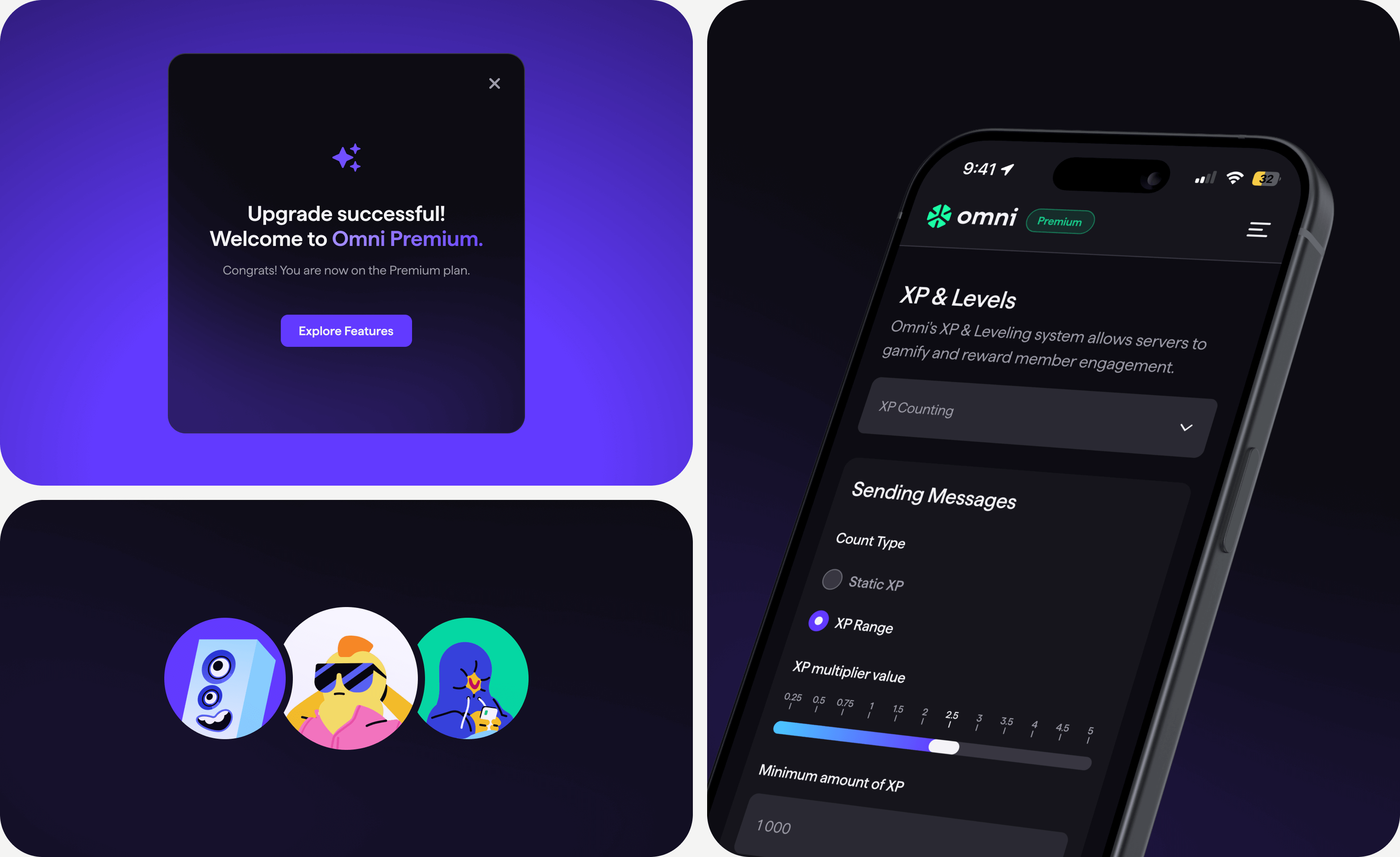 17. Goodface agency - case Omni - Component & XP Levels.png - UX/UI design and development for SaaS solution for Discord app - api.goodface.works