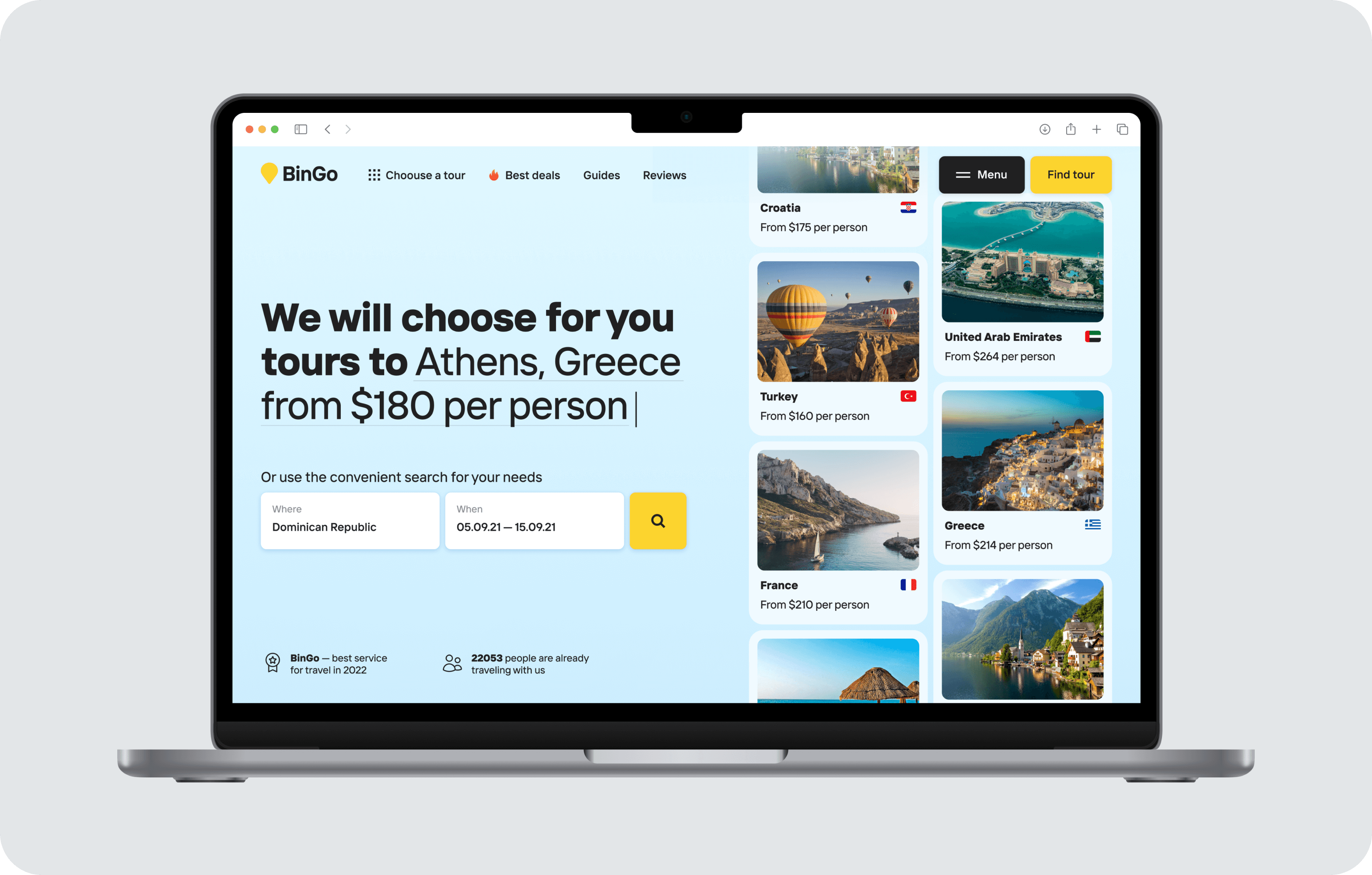 Discovery, UX/UI design for global travel service - goodface.works