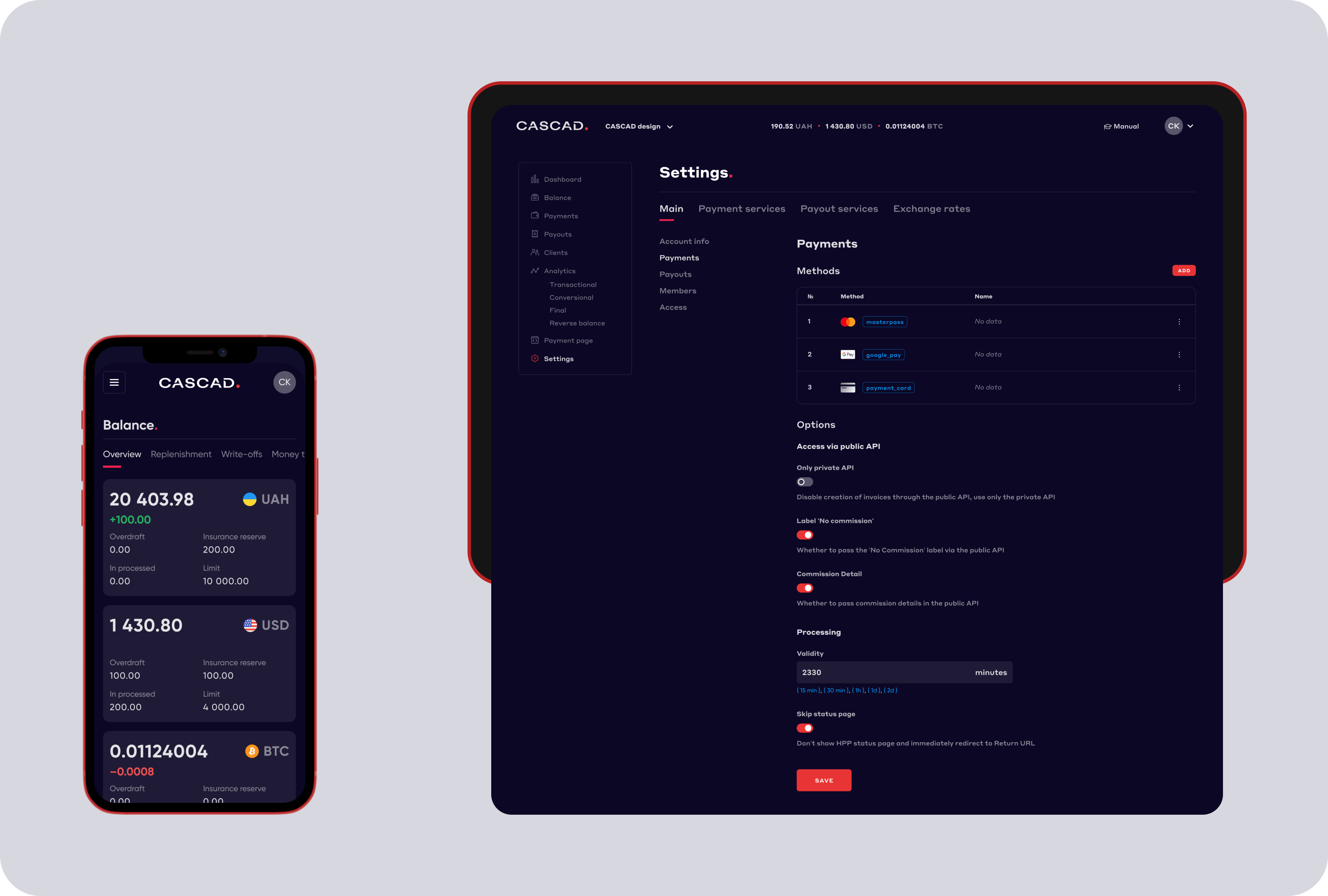 Website design and development. Logo and interface design of a personal account for a payment system - goodface.works