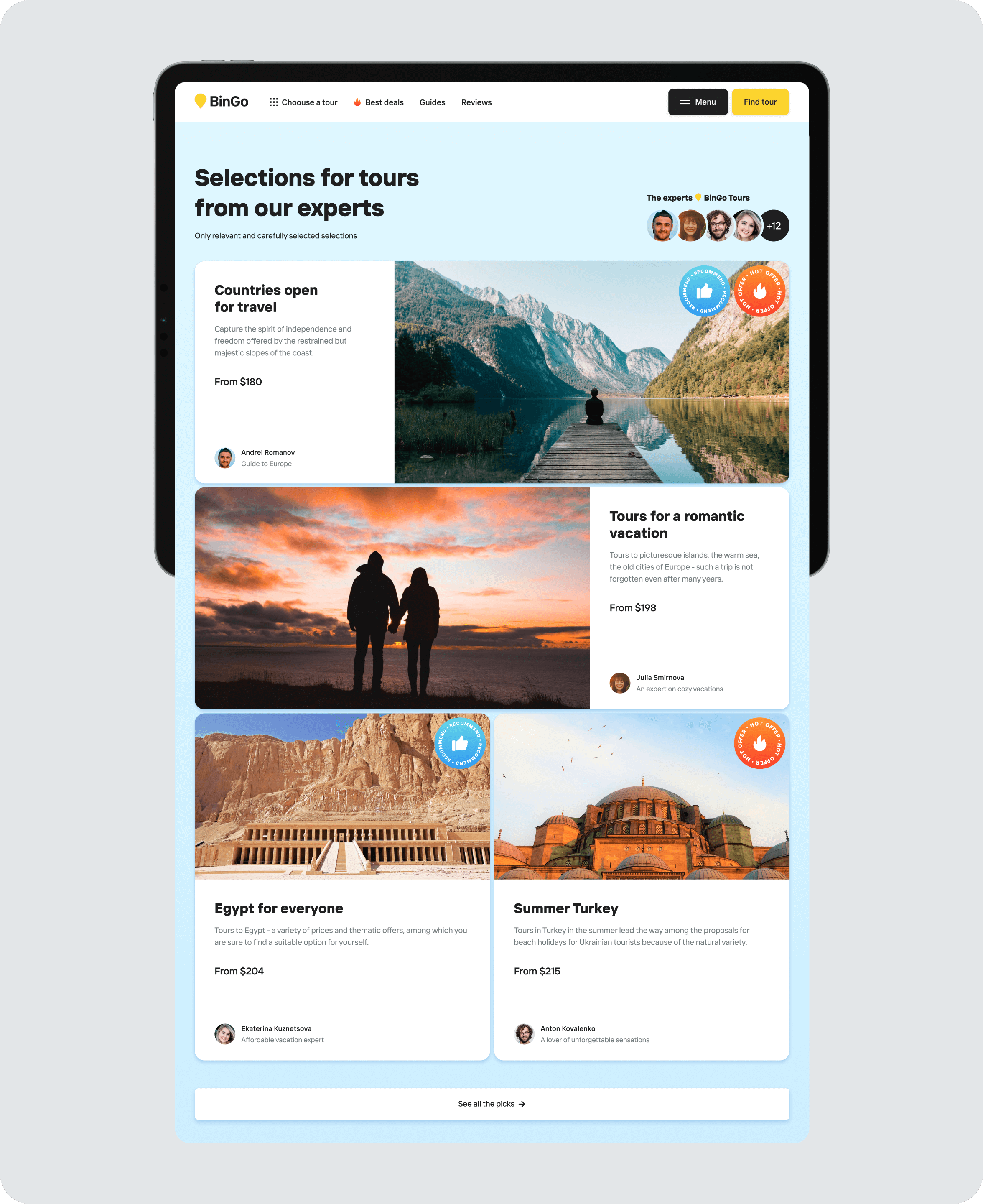 Discovery, UX/UI design for global travel service - goodface.works