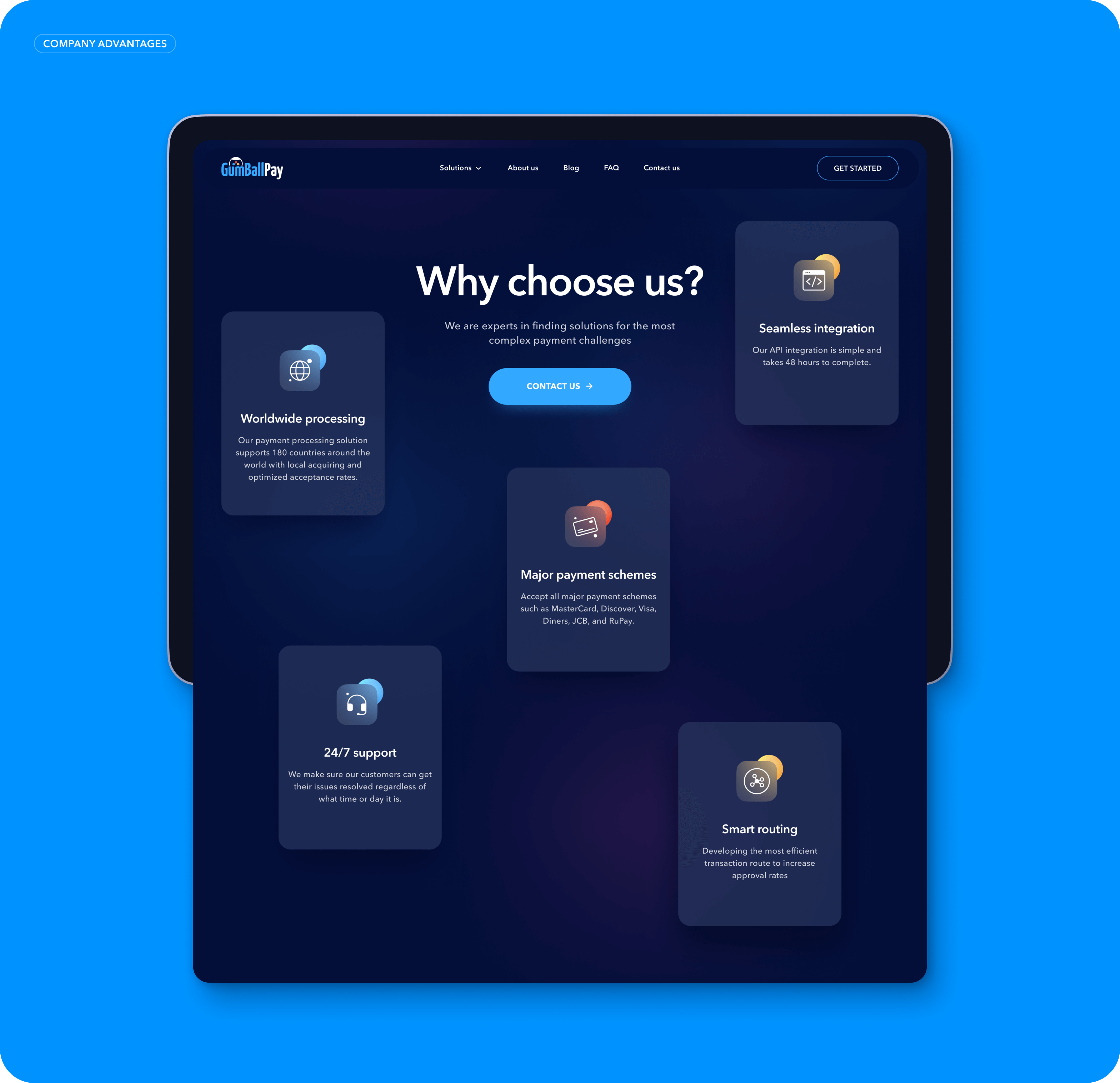 Gumballpay – redesign and development of corporate website for Fintech company - goodface.works