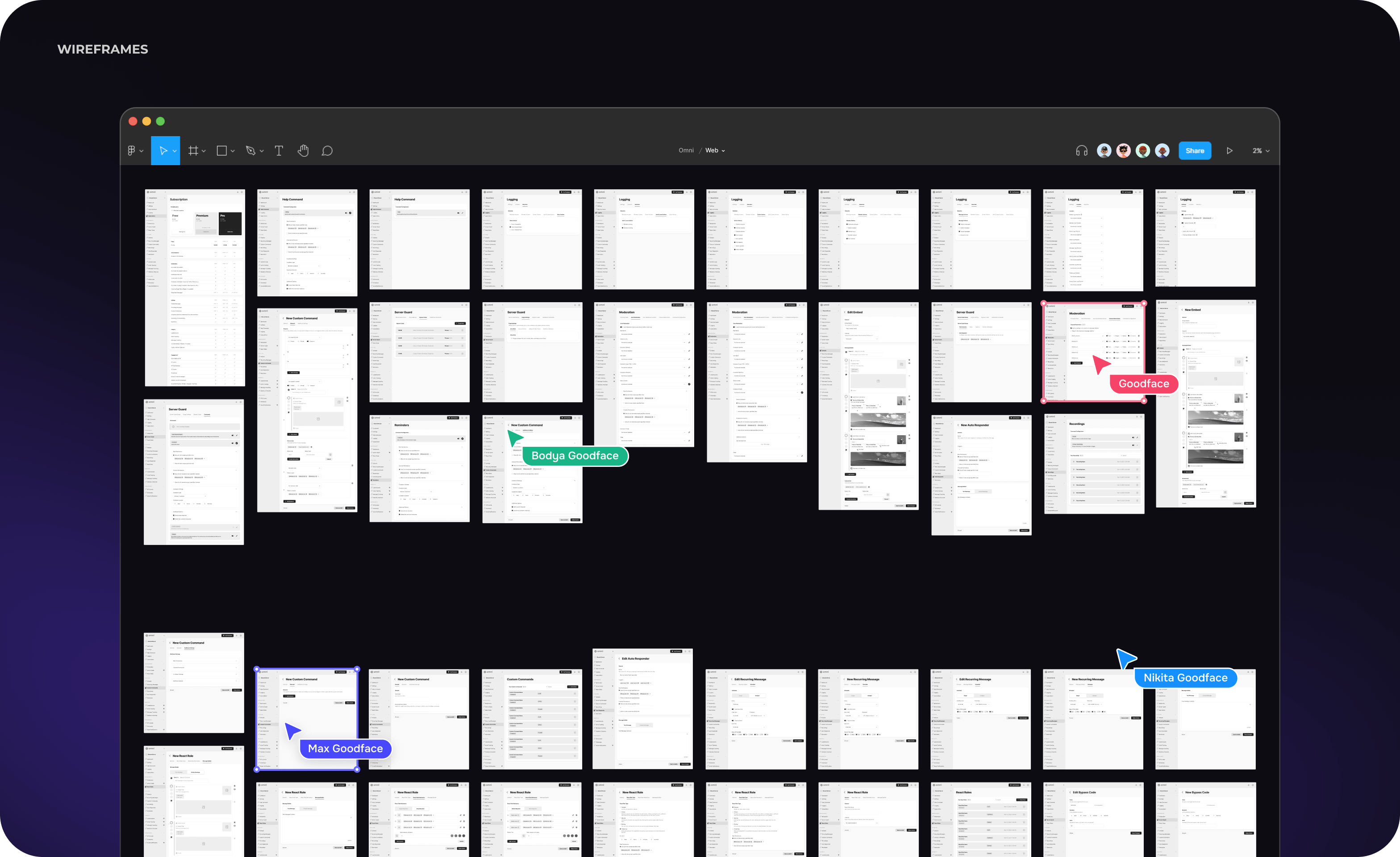 4. Goodface agency - case Omni - Wireframes.png - UX/UI design and development for SaaS solution for Discord app - api.goodface.works