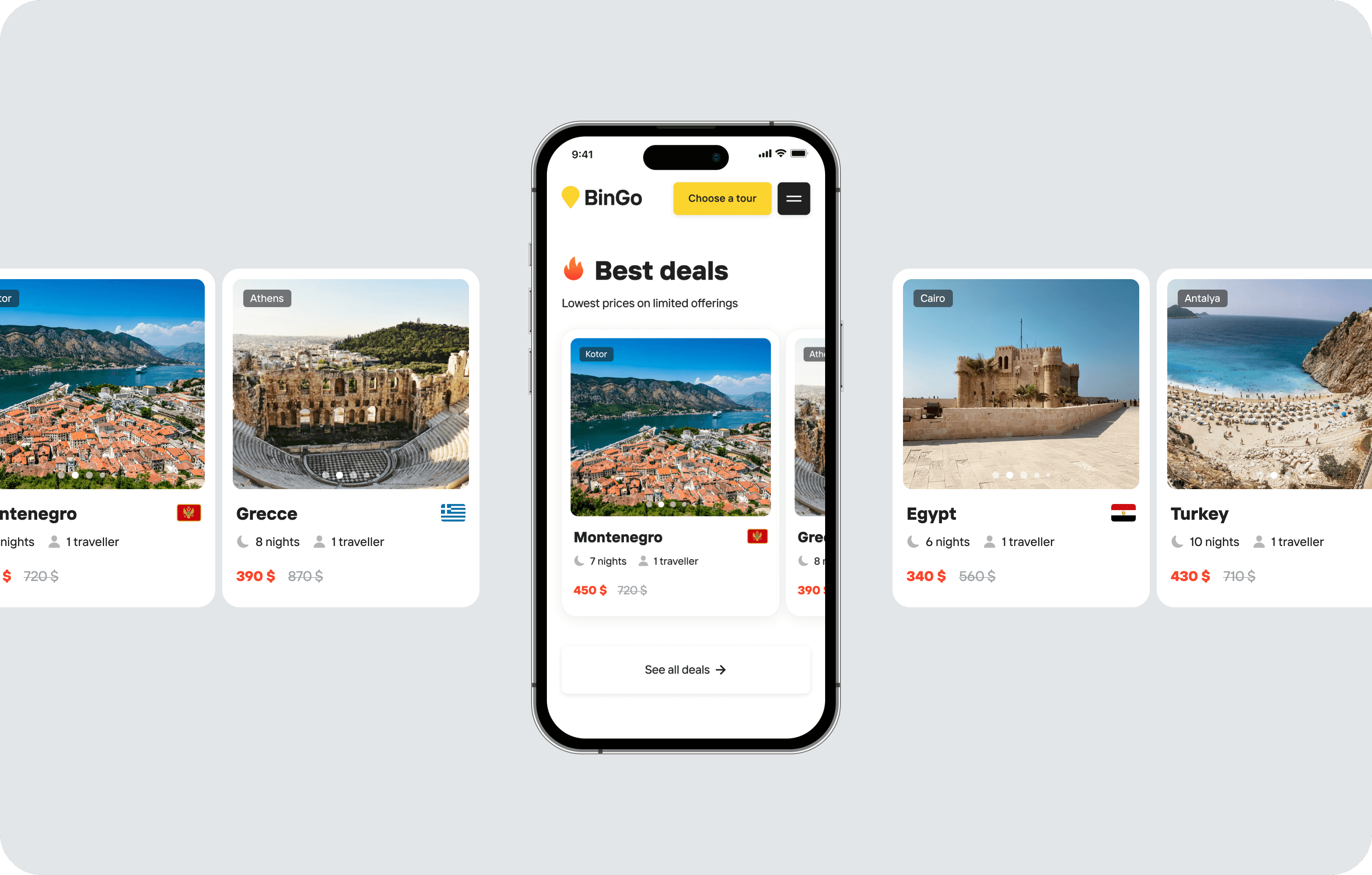 Discovery, UX/UI design for global travel service - goodface.works