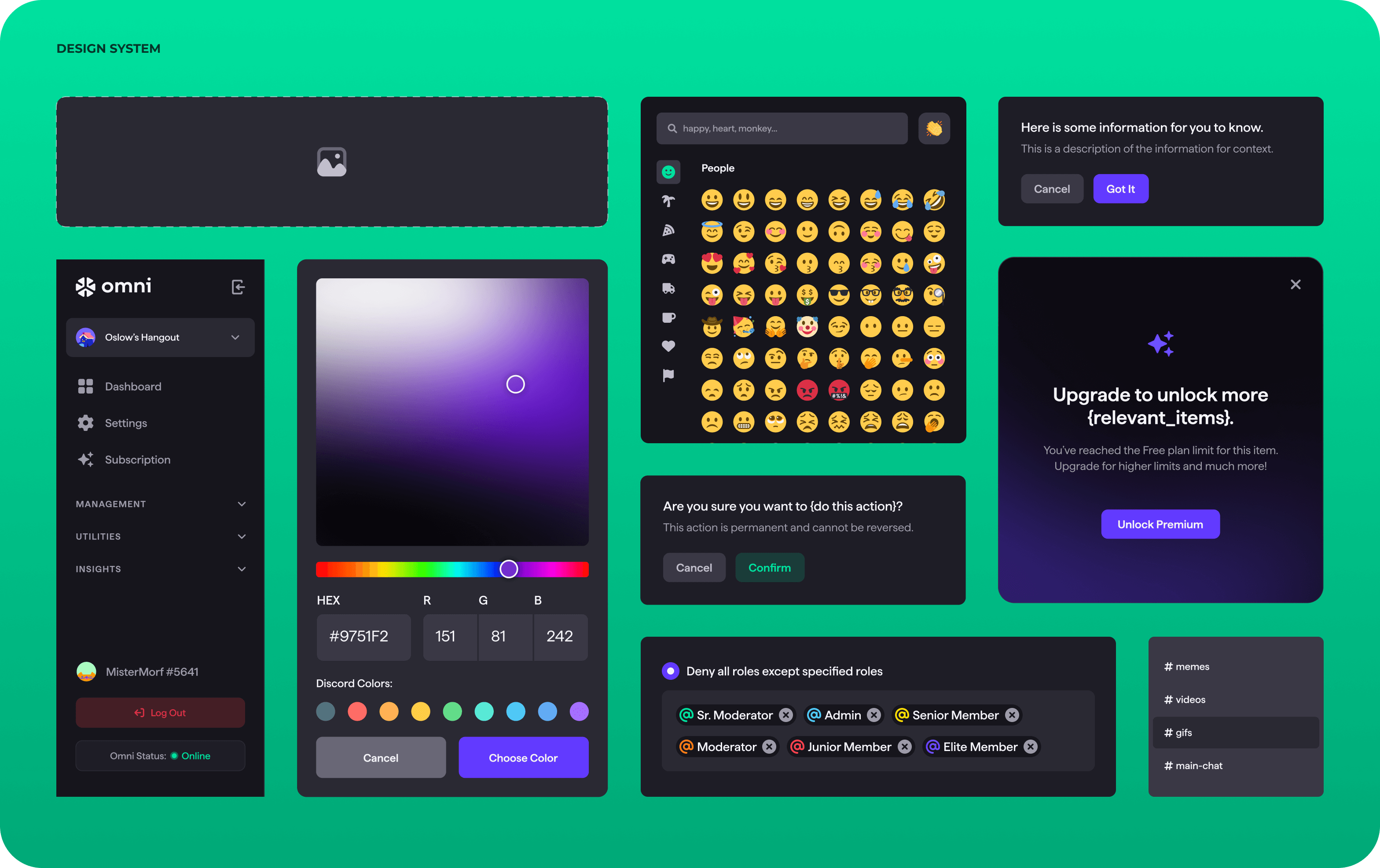 5. Goodface agency - case Omni - Components.png - UX/UI дизайн та розробка для SaaS рішення для Discord - api.goodface.works