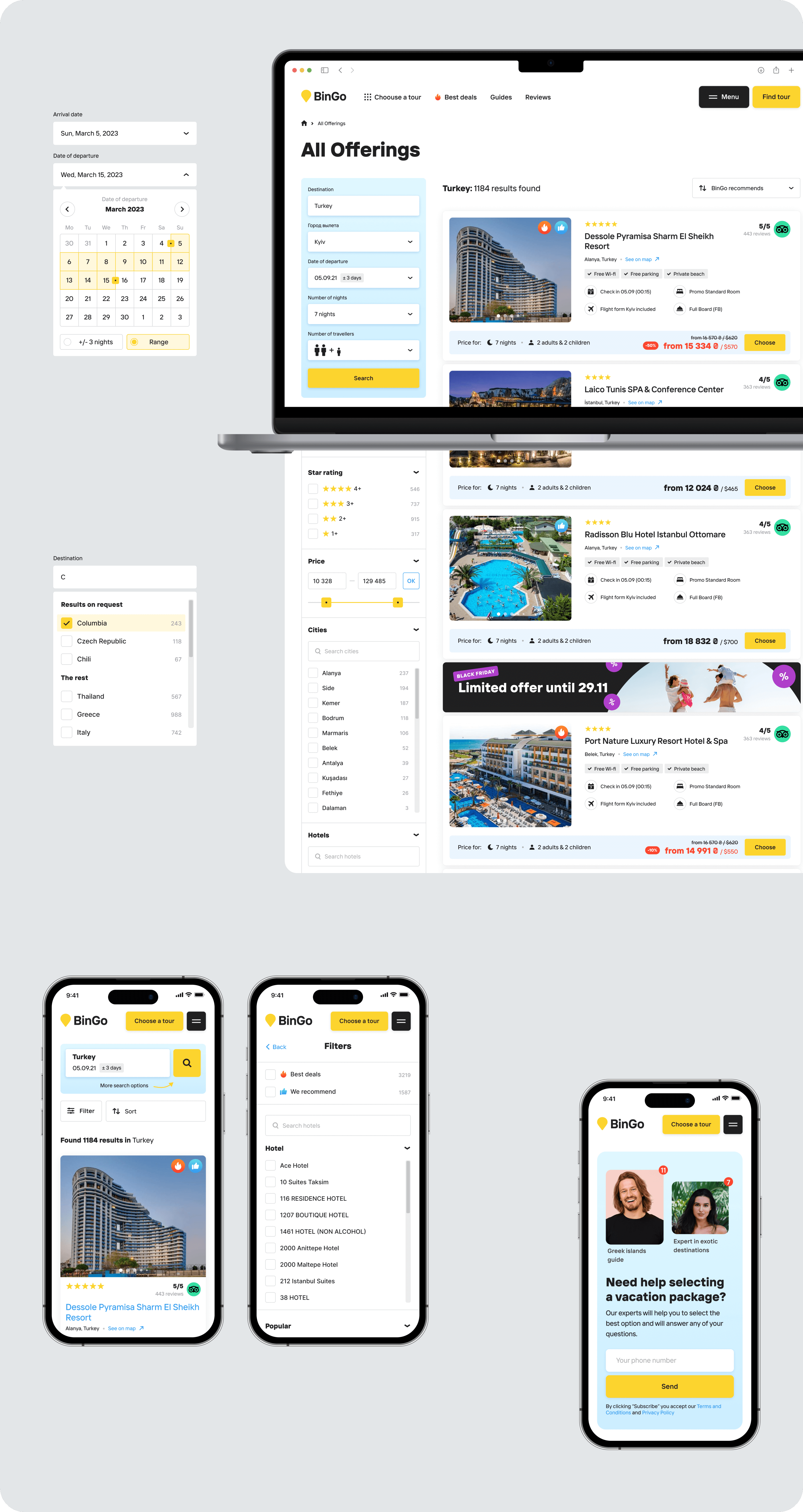 Discovery, UX/UI design for global travel service - goodface.works
