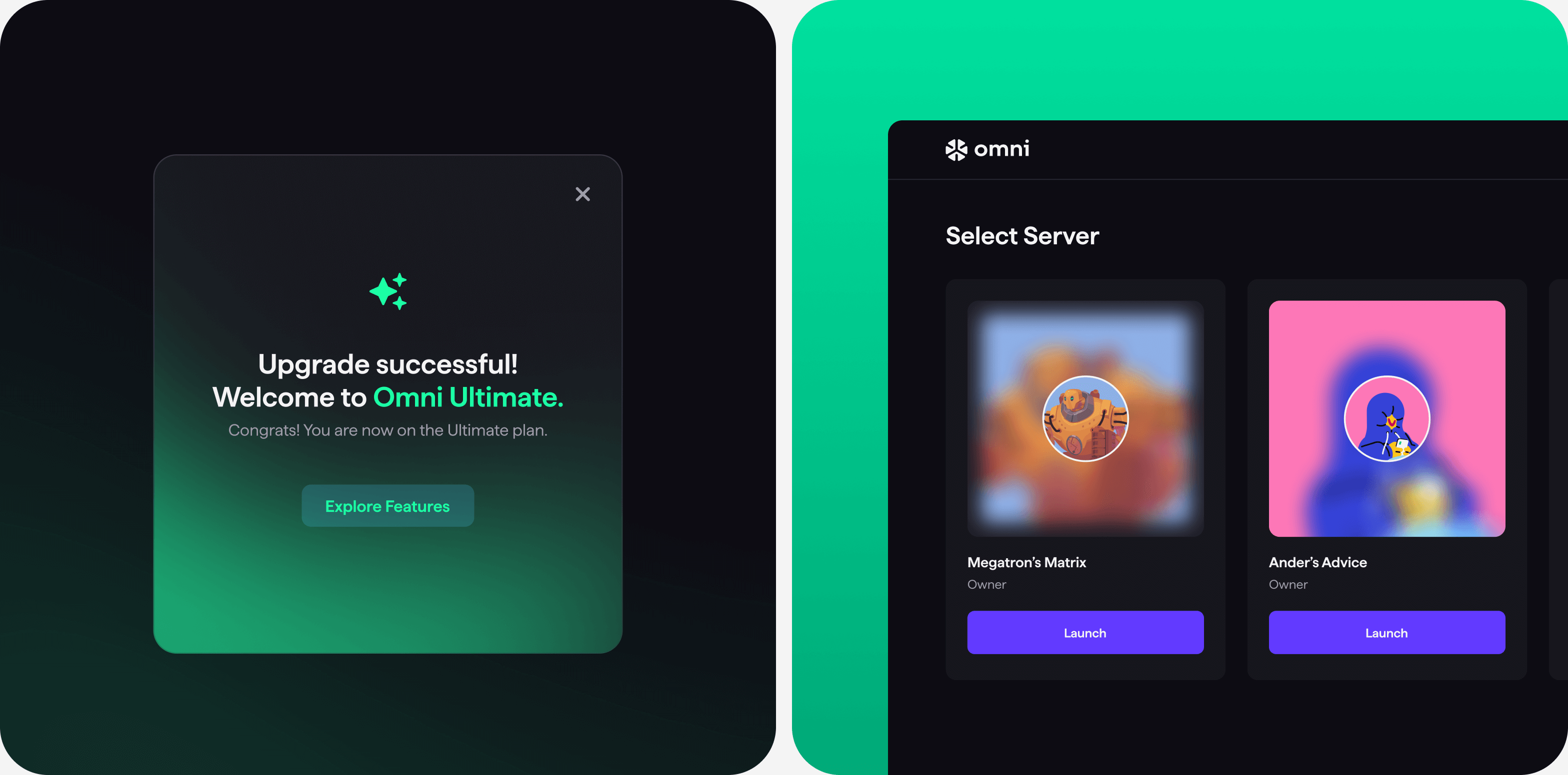 7. Goodface agency - case Omni - Select server & component.png - UX/UI дизайн та розробка для SaaS рішення для Discord - api.goodface.works