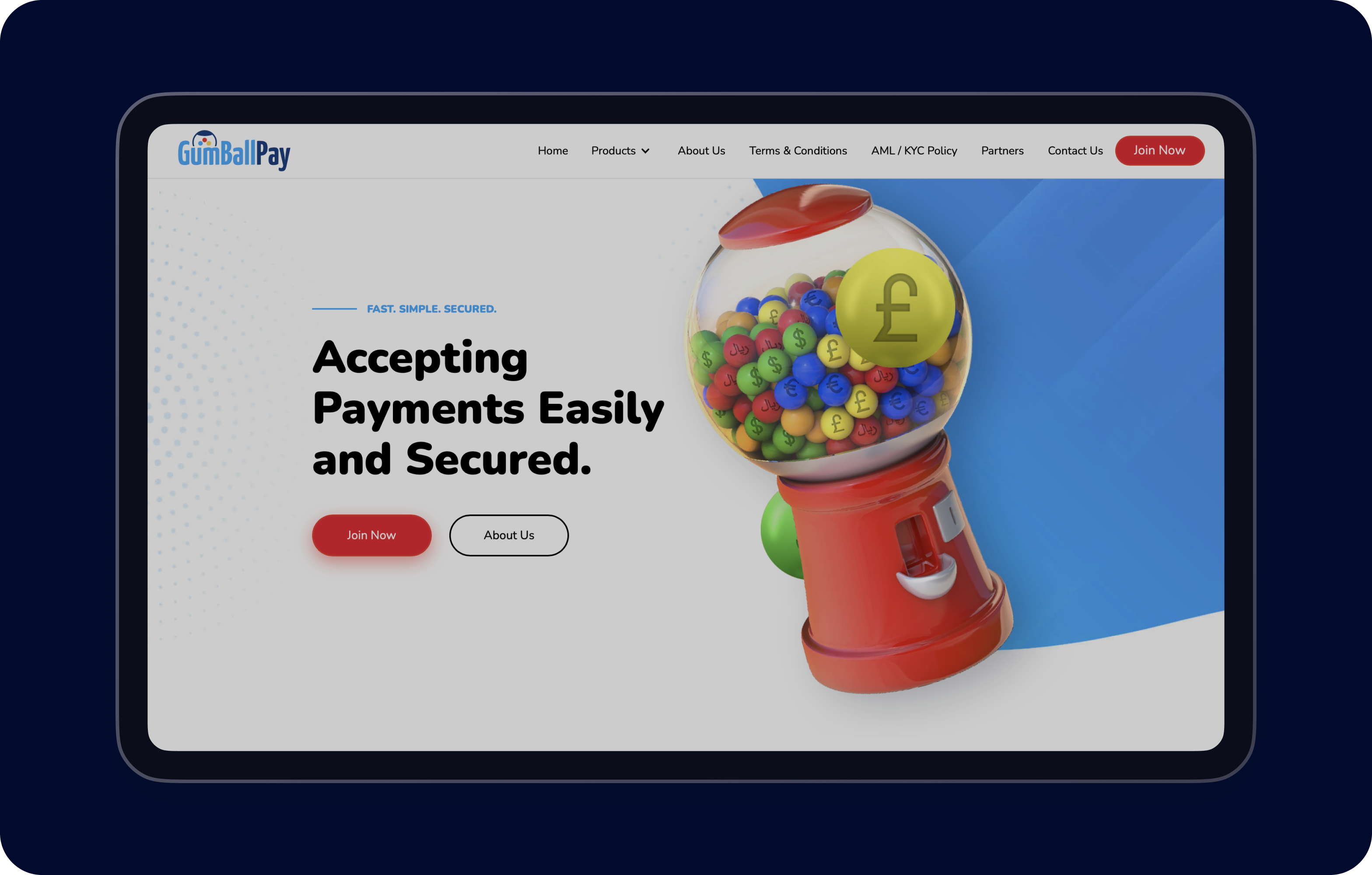 Gumballpay – redesign and development of corporate website for Fintech company - goodface.works