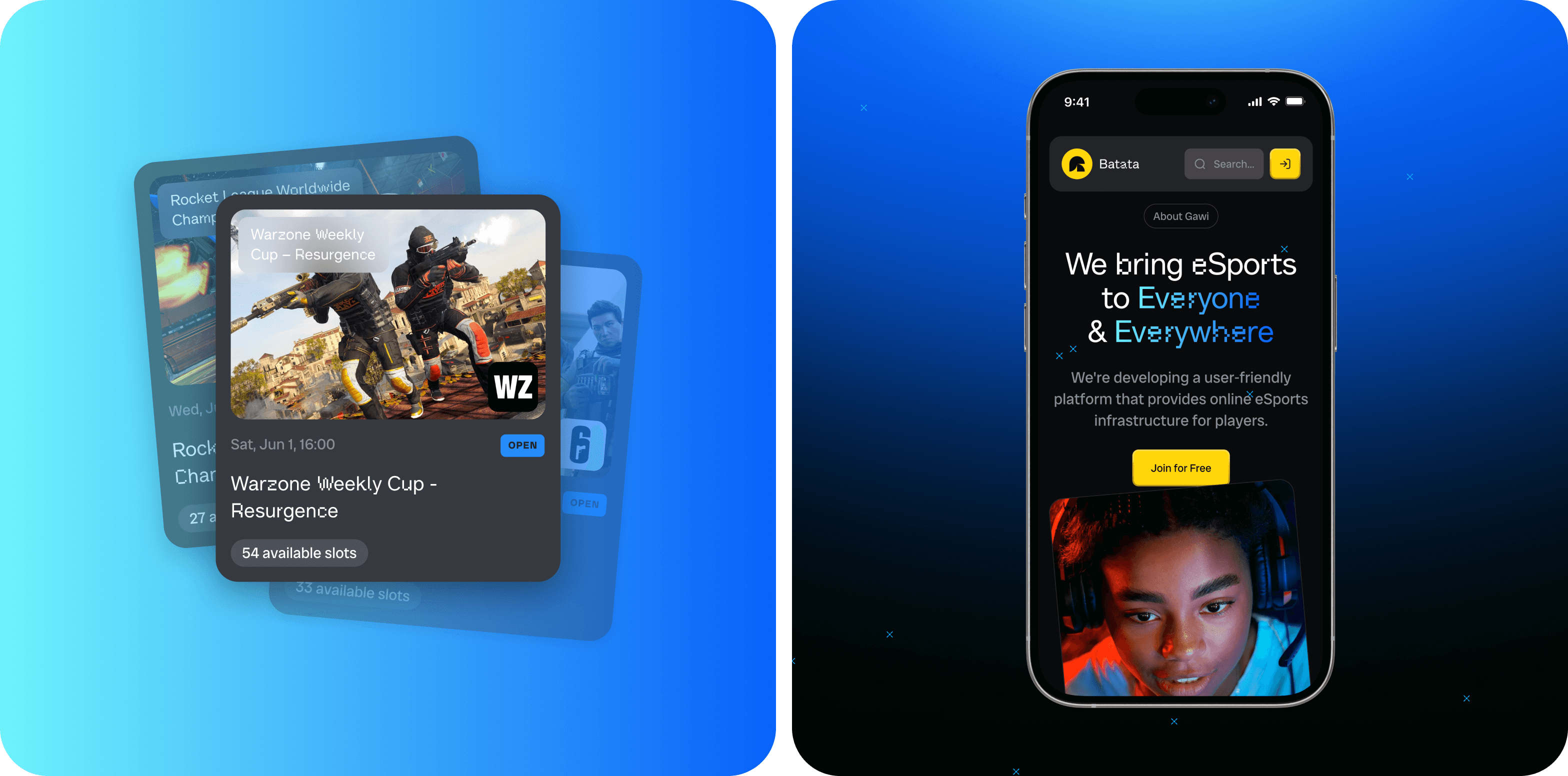 Batata: UX/UI design of an eSports platform – Goodface - goodface.works