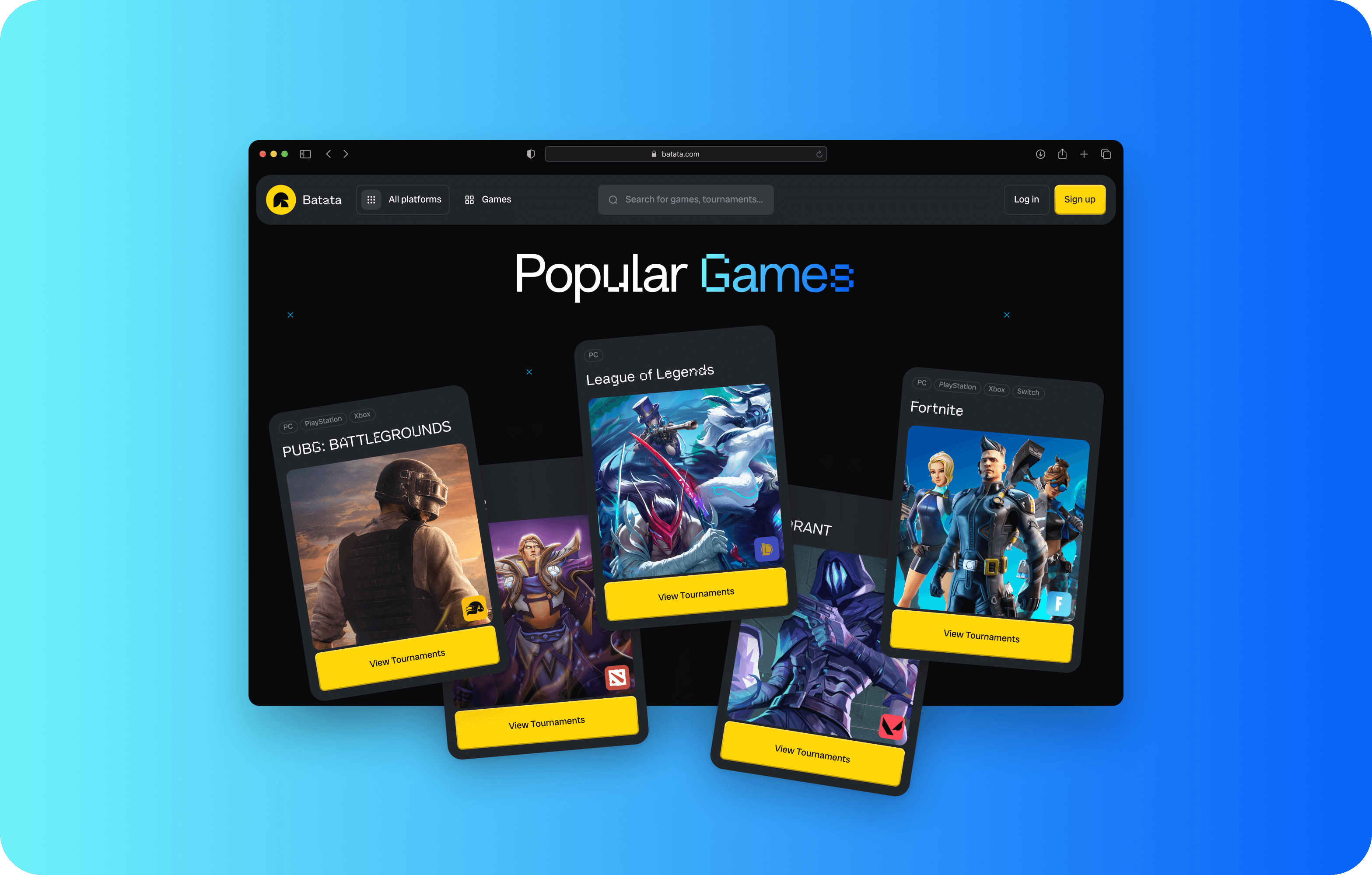 Batata: UX/UI design of an eSports platform – Goodface - goodface.works