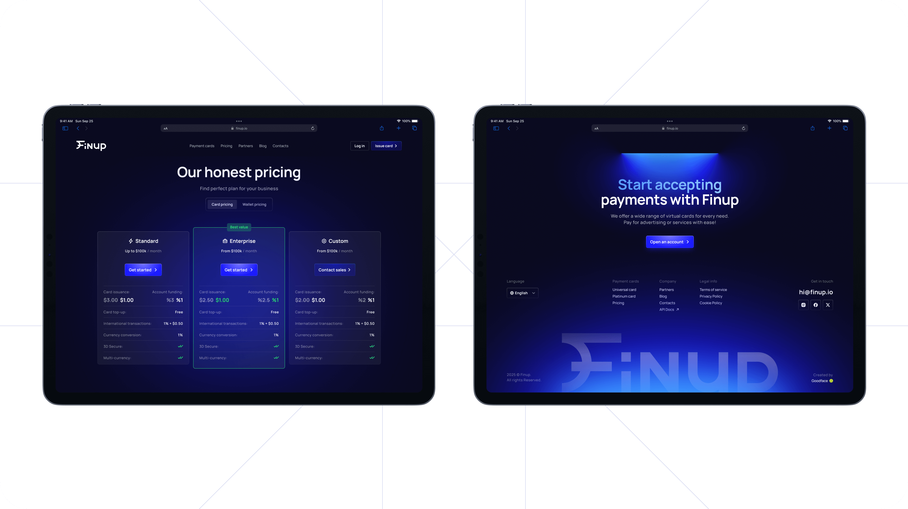 Finup rebranding: Website development, UX/UI design, brand identity design – Goodface - goodface.works