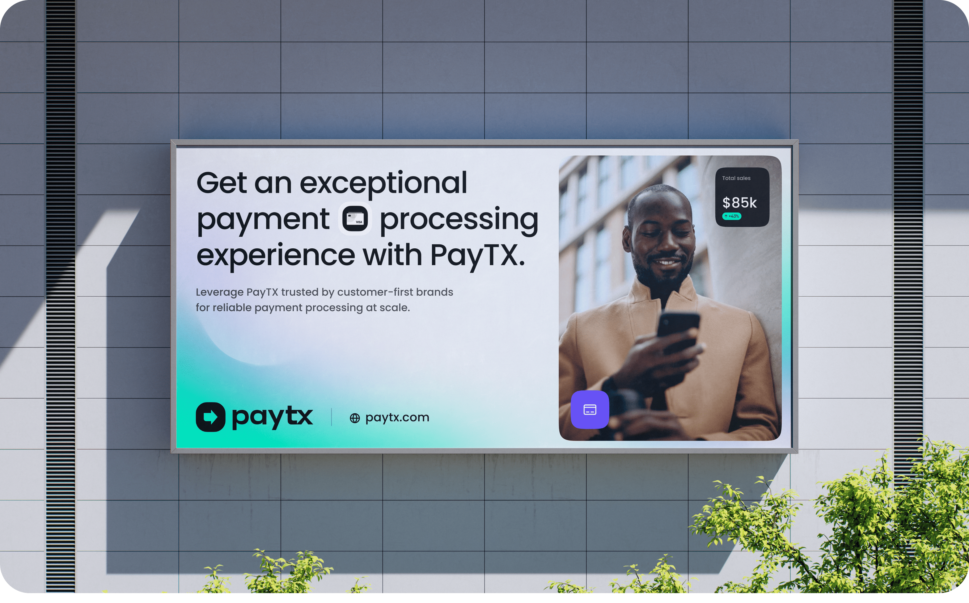 Goodface agency - PayTX case - Billboard mockup.png - PayTX project: UX/UI Design, website development, logo, brand identity - api.goodface.works