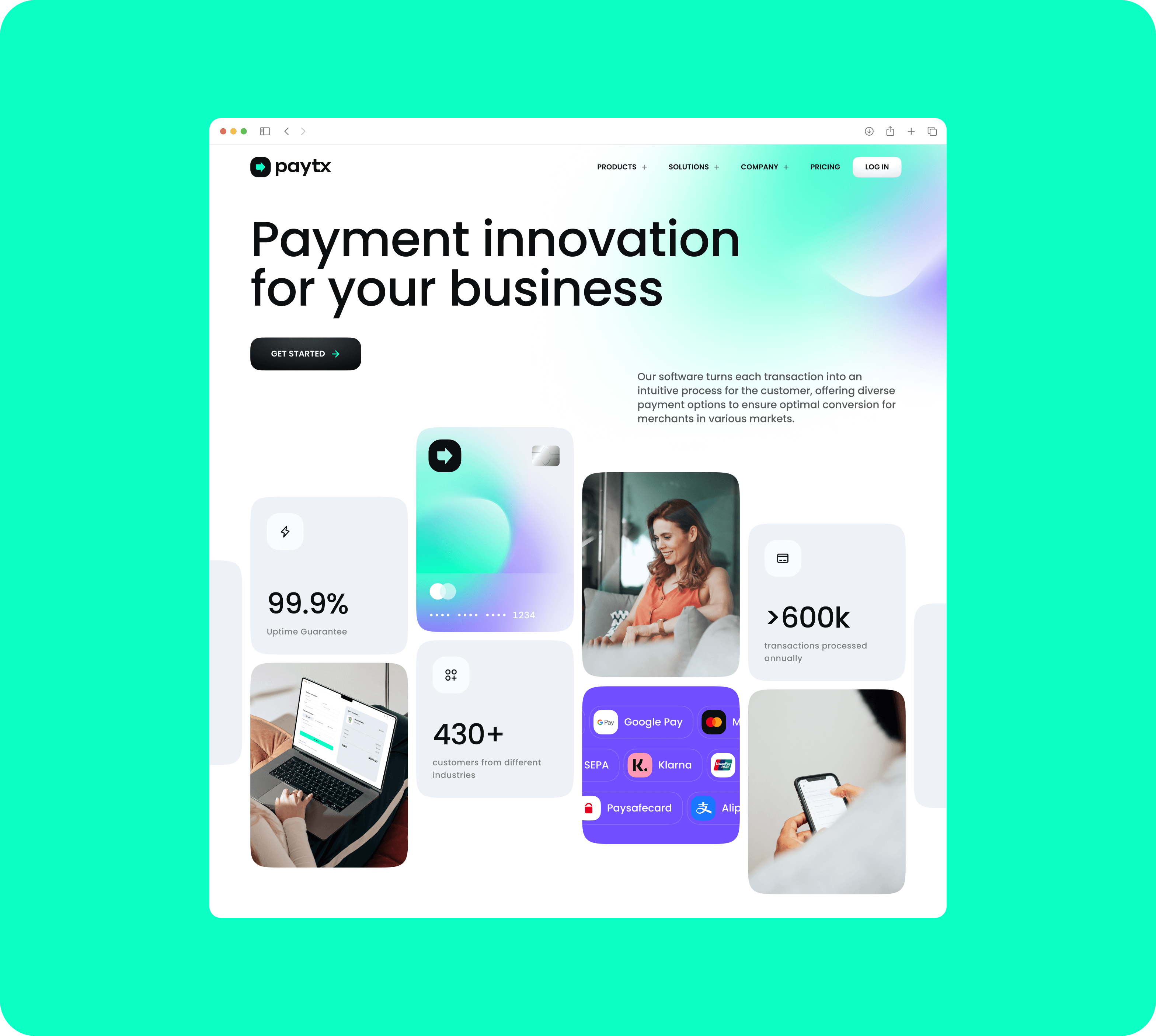 Goodface agency - PayTX case - Landing page.png - PayTX project: UX/UI Design, website development, logo, brand identity - api.goodface.works