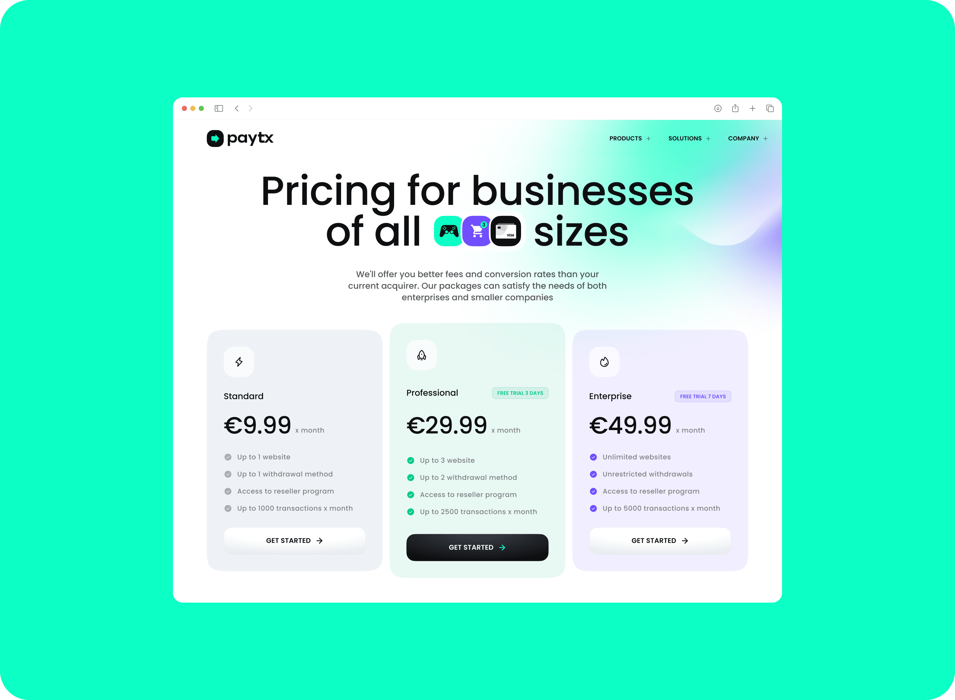 Goodface agency - PayTX case - Pricing page.png - PayTX: Новий сайт, лого та айдентика. Goodface agency - api.goodface.works