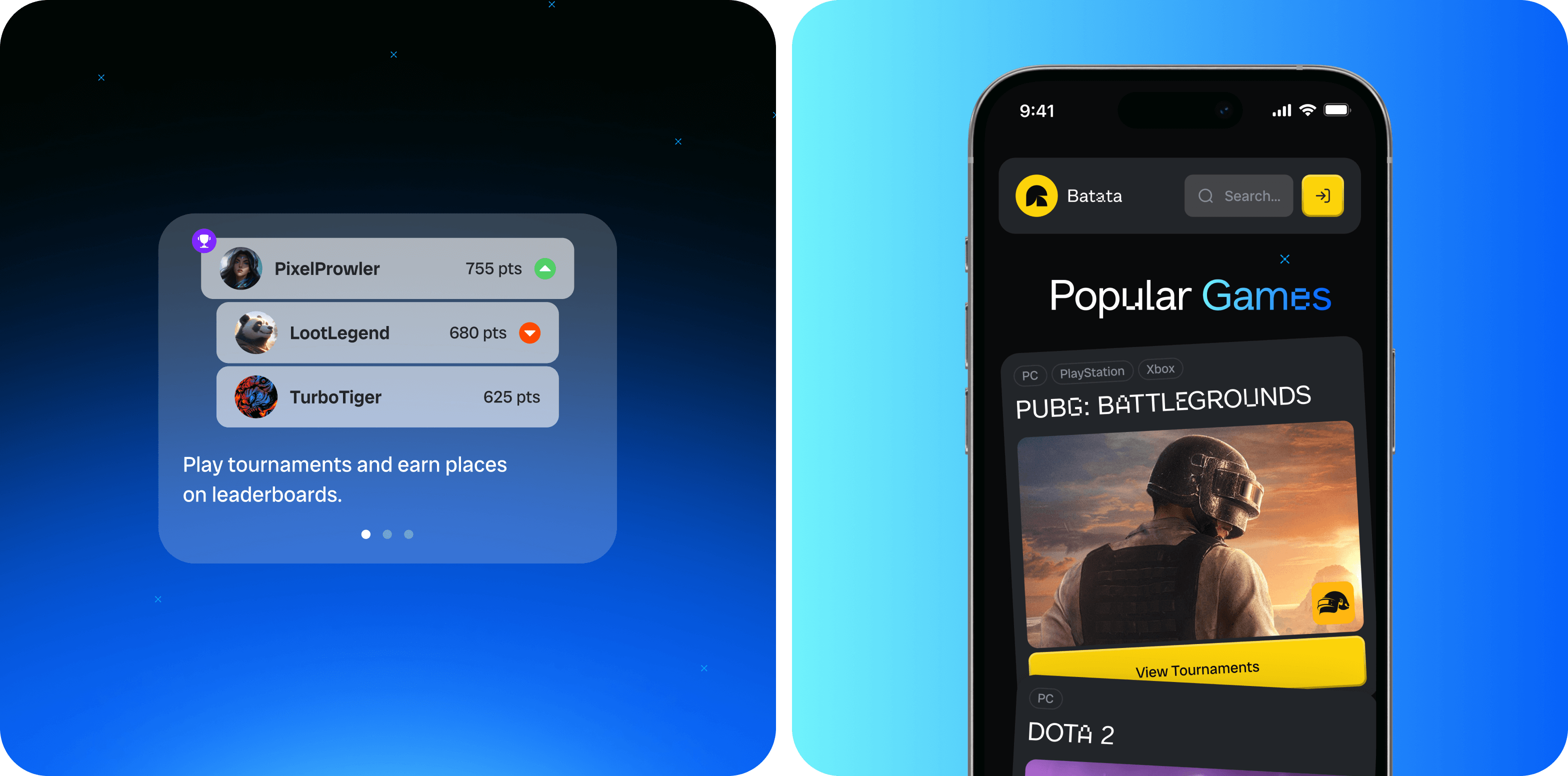 Batata: UX/UI design of an eSports platform – Goodface - goodface.works