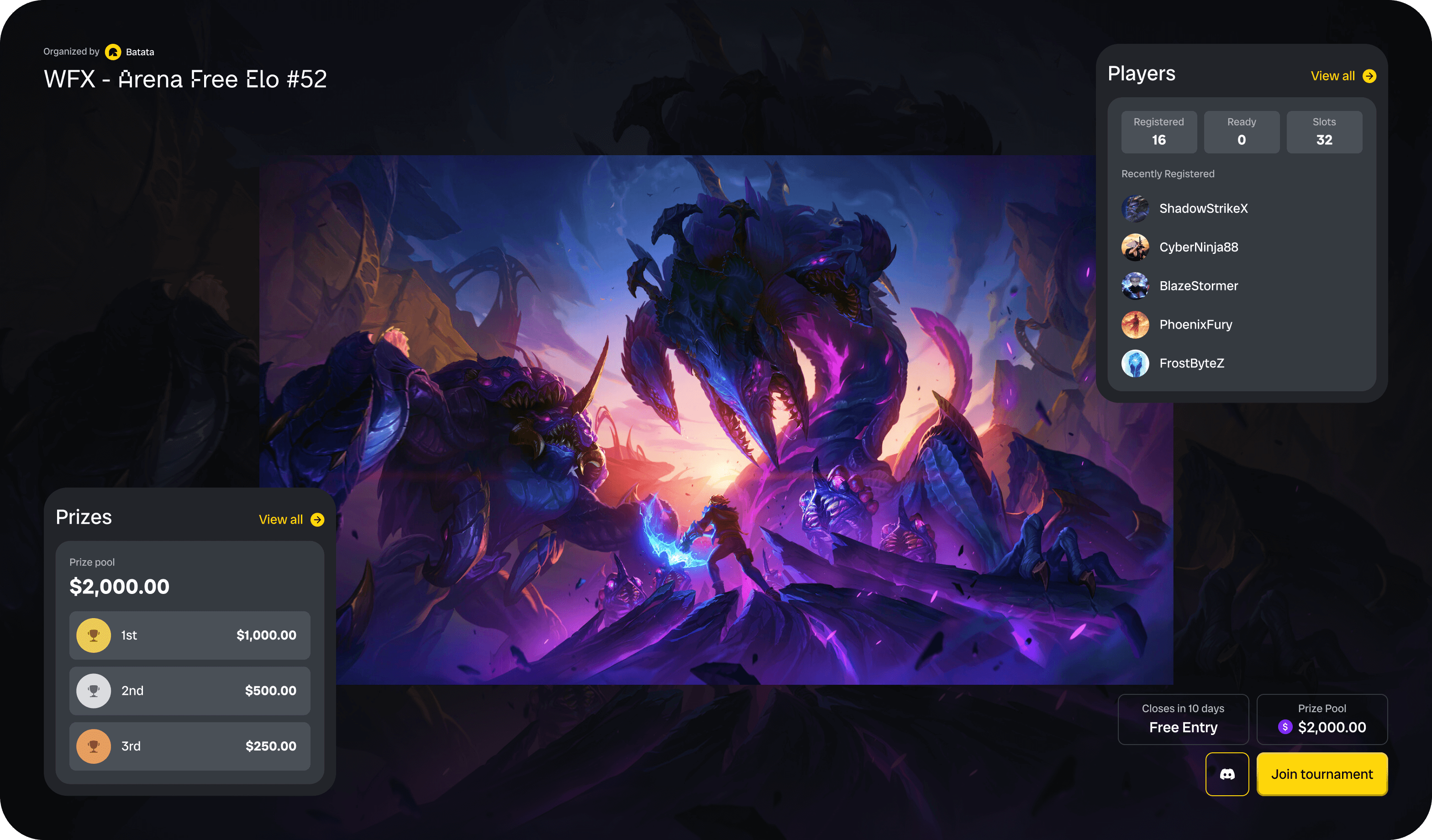 Batata: UX/UI design of an eSports platform – Goodface - goodface.works