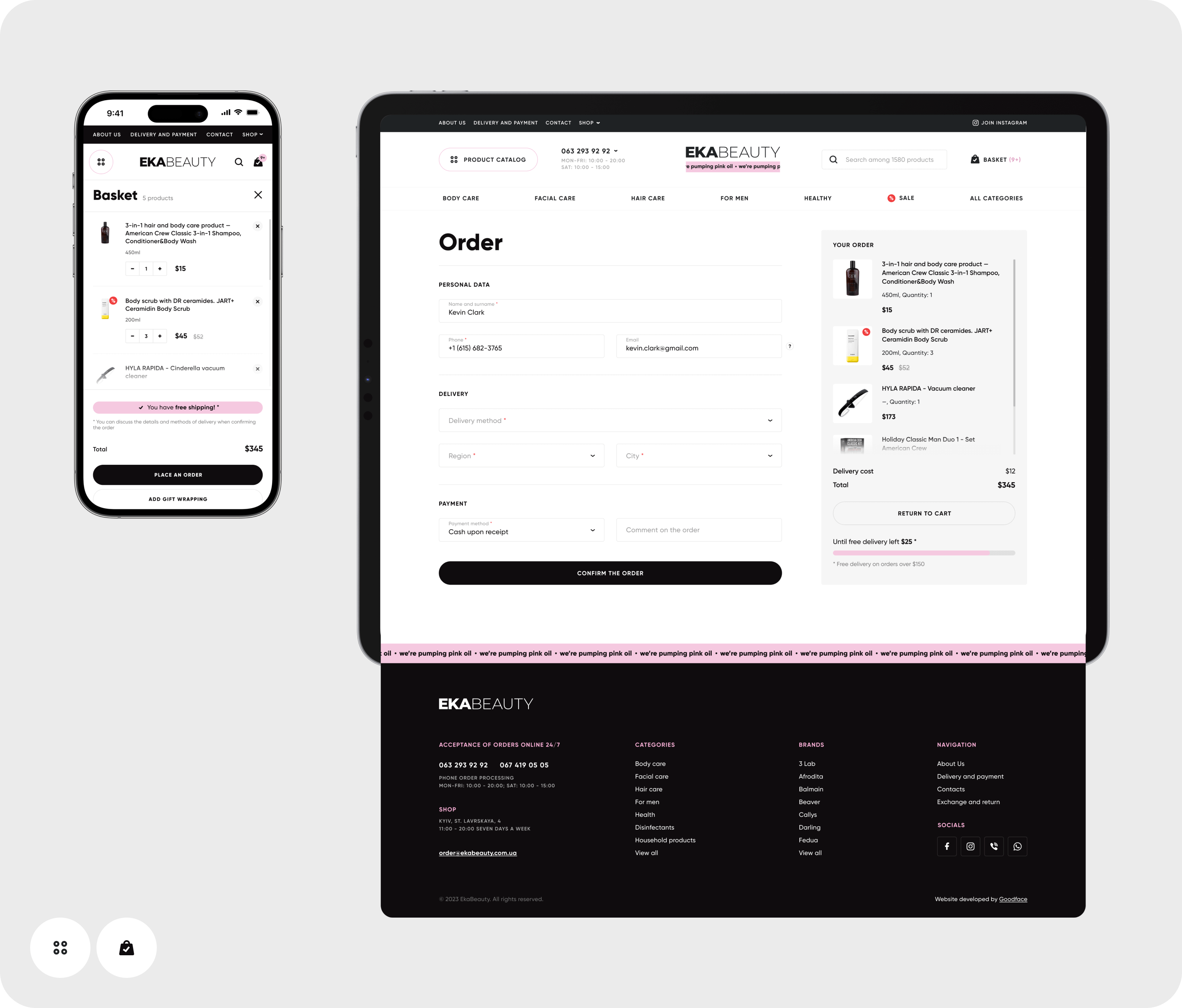 Online store design and development for cosmetics retailer - goodface.works