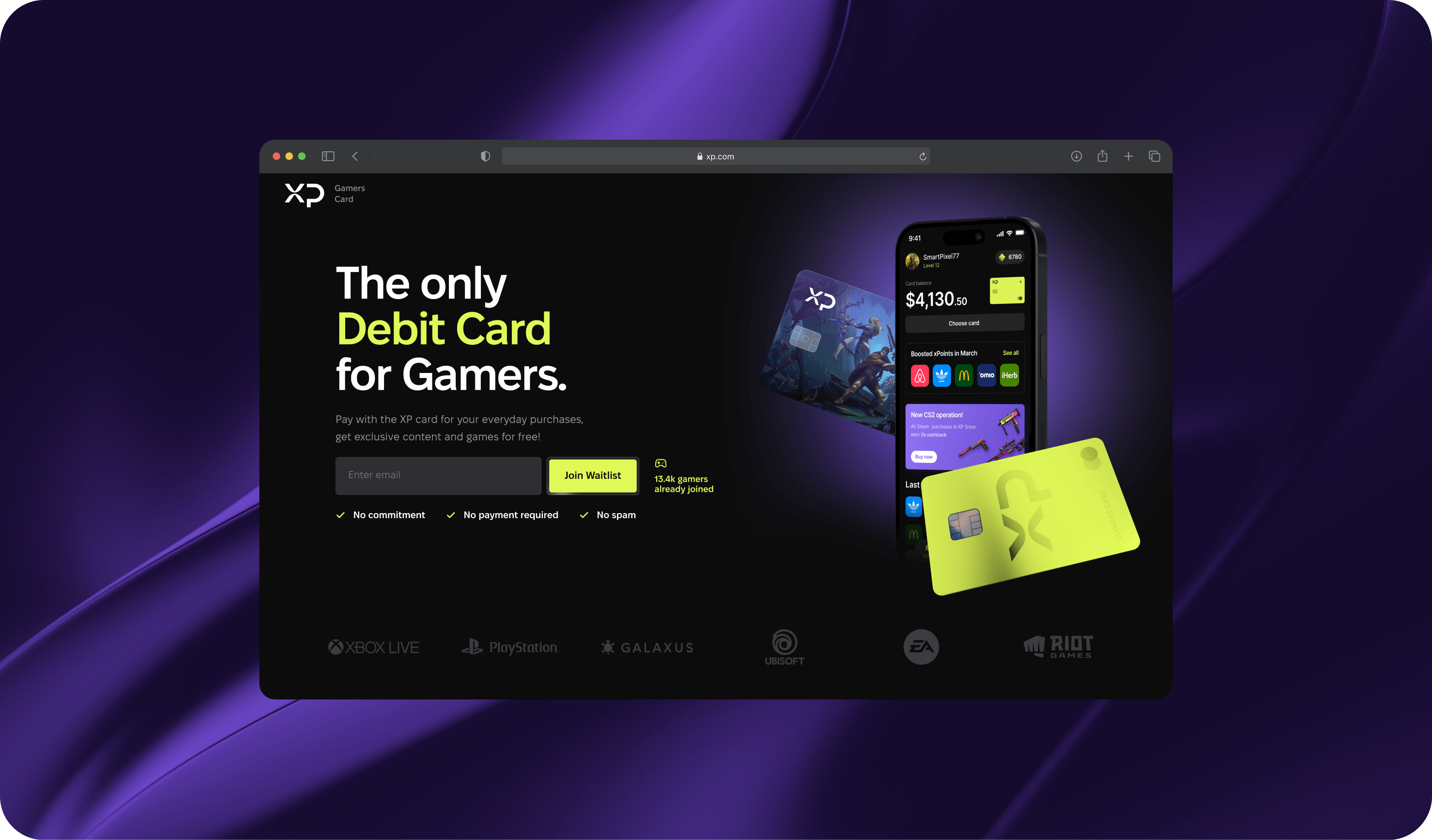 XP games card project: Logo & brand identity design, UX/UI design and website development for a fintech startup in the esports industry – Goodface agency  - goodface.works