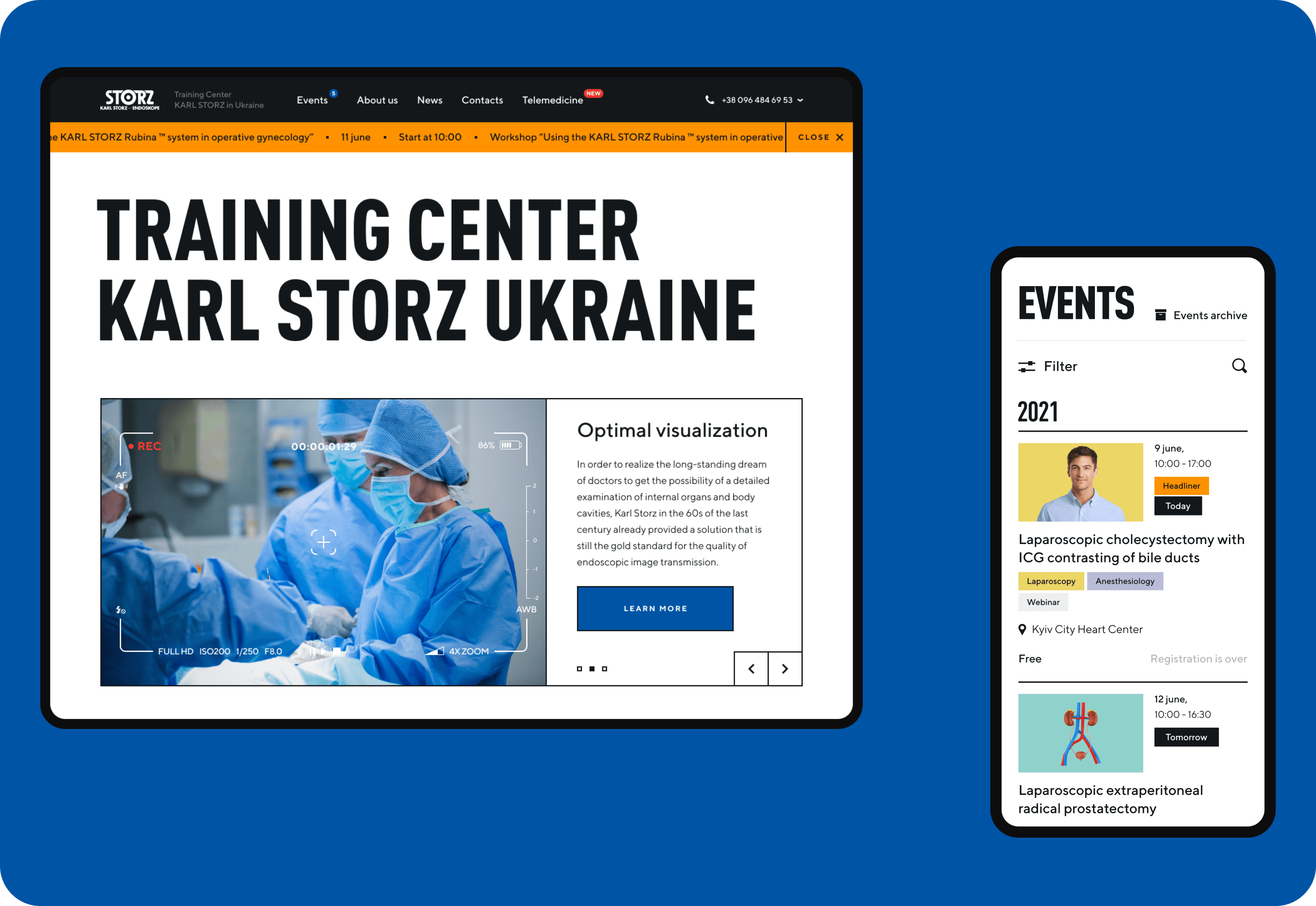 Development of EdTech platform, website, mobile application for KARL STORZ - goodface.works