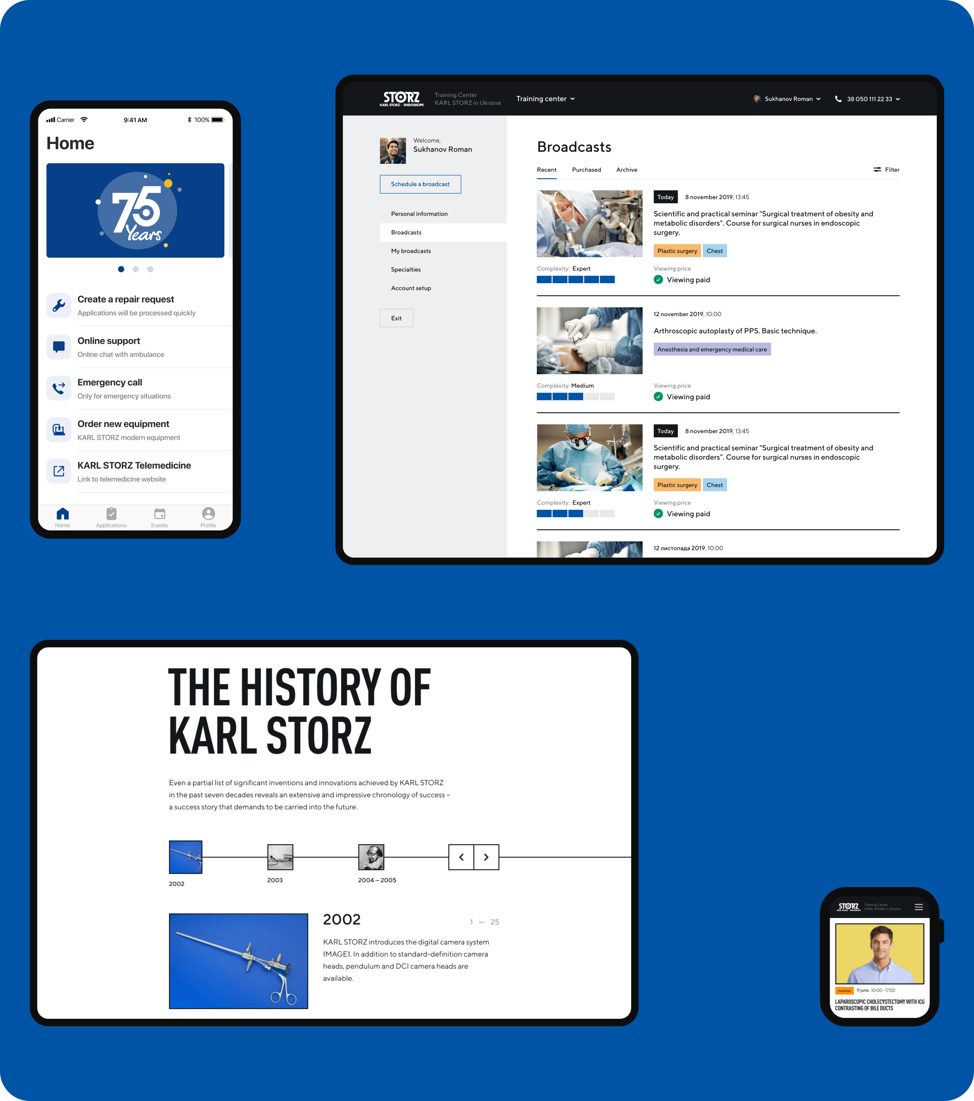 Development of EdTech platform, website, mobile application for KARL STORZ - goodface.works